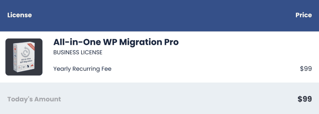 All-in-One WP Migration Pro pricing